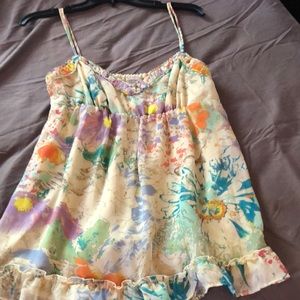 Beige and flowery top